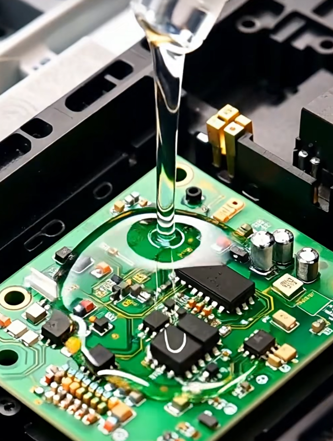Clear epoxy material for sensor and semiconductor protection
