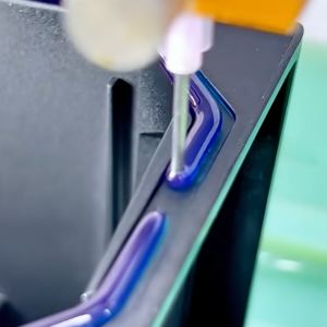 Electronic material sample prepared for dispensing and curing trials