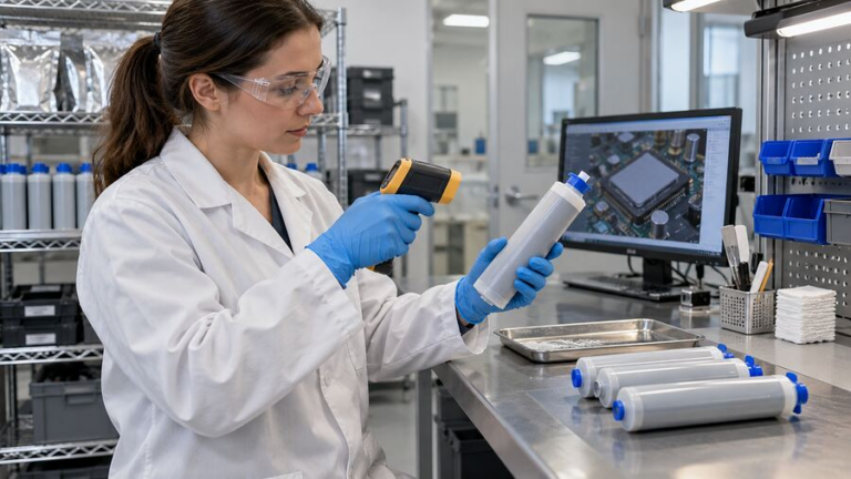 Technician conditioning a thermal filler cartridge before dispensing